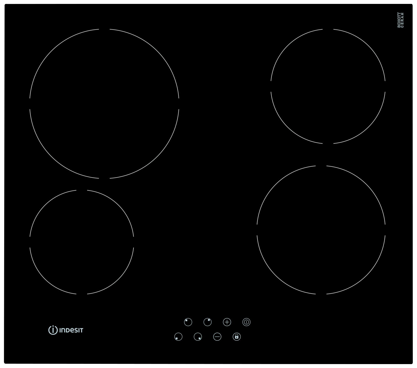 

Встраиваемая варочная панель электрическая Indesit VRB 640 CPT Black, VRB 640 CPT