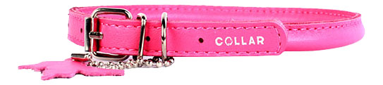 фото Ошейник collar glamour круглый для длинношерстных собак, 8мм, 33-41см, розовый