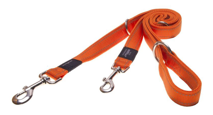 Поводок перестежка для собак Rogz Utility S-11мм 2 м, Оранжевый HLM14D