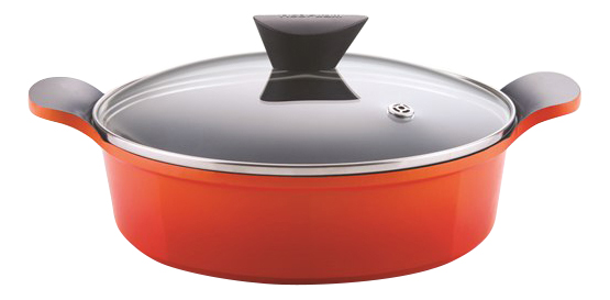 Жаровня Frybest алюминий оранжевый 28 см 4,8 л