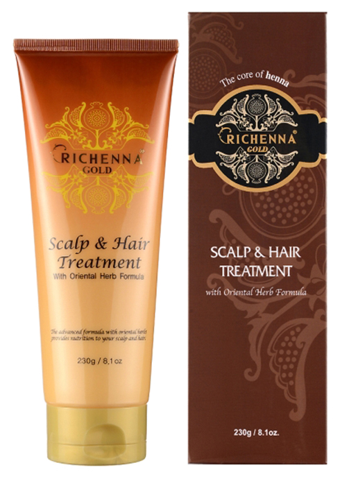 

Маска для волос и кожи головы Richenna Gold Scalp & Hair Treatment с хной 230 г, Gold Scalp & Hair Treatment с хной