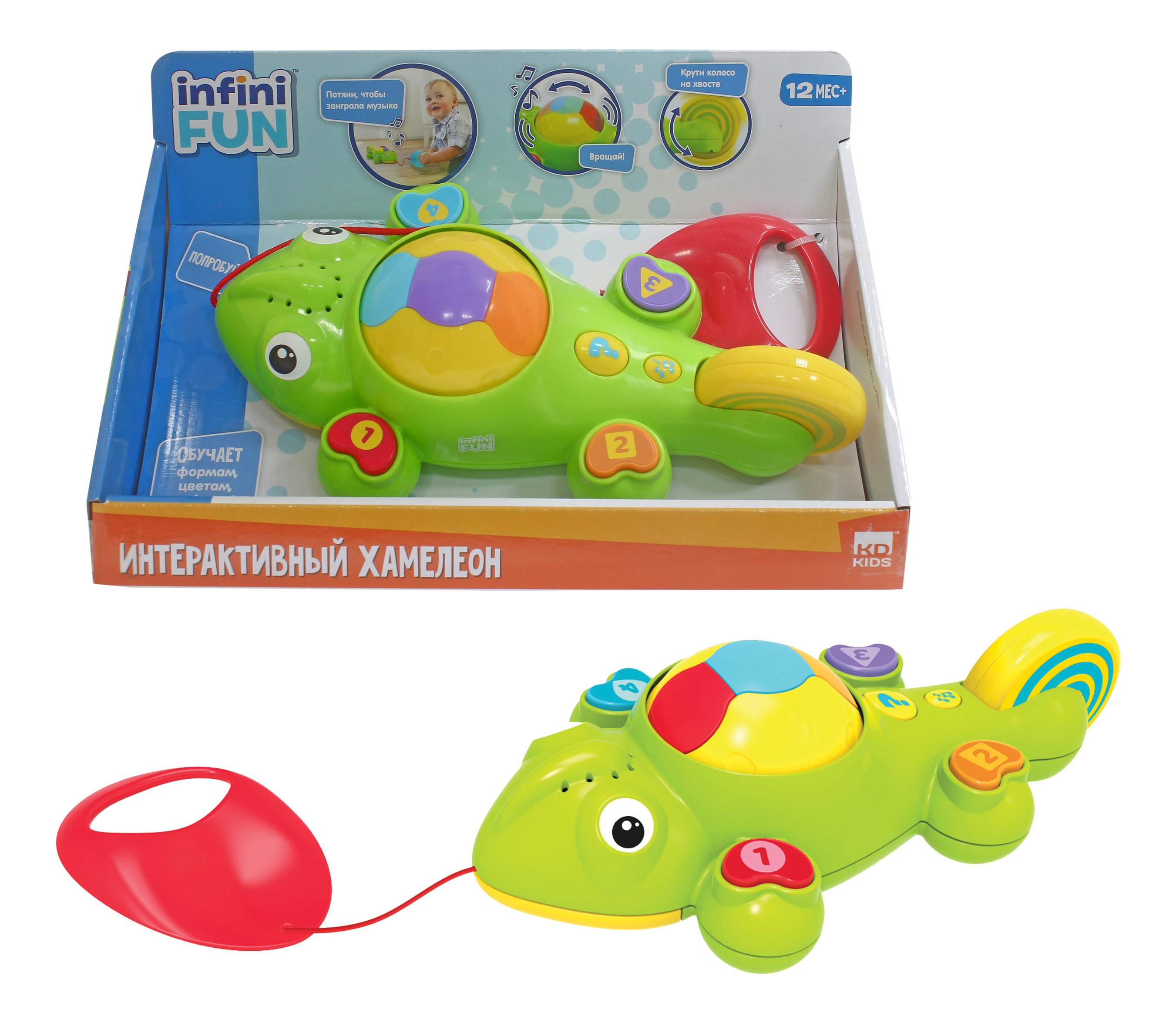 

Каталка детская 1 TOY "Интерактивный хамелеон", Интерактивный хамелеон