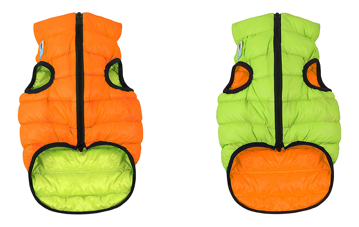 фото Куртка для собак airyvest размер m унисекс, зеленый, оранжевый, длина спины 47 см