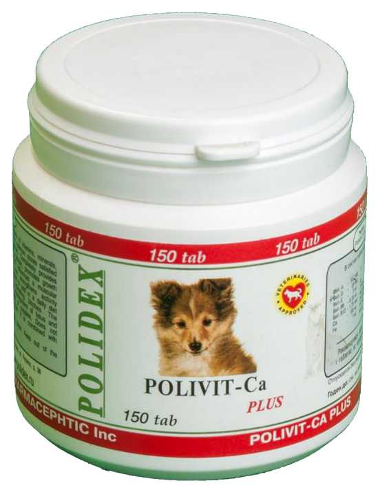 фото Витаминный комплекс для собак polidex polivit-ca plus, для роста костной ткани 150таб