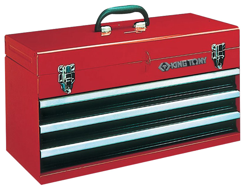 KING TONY Ящик инструментальный, 3 ящика и отсек, красный 87401-3 металлический инструментальный ящик hoegert technik