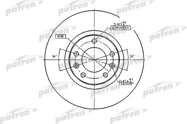 фото Тормозной диск patron pbd1225