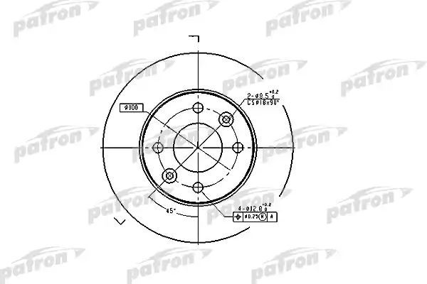 фото Тормозной диск patron pbd1015