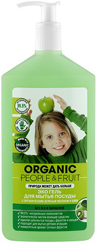 

Гель для мытья посуды Organic People с зеленым яблоком и киви 500 мл