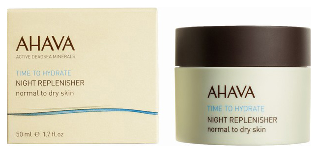 Крем для лица Ahava Time To Hydrate Night Replenisher Normal To Dry Skin 50мл cosmedix крем для лица солнцезащитный увлажняющий hydrate plus moisturizing sunscreen spf 17