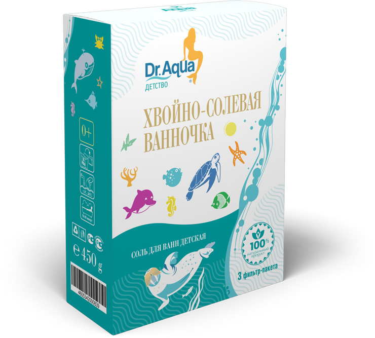 Хвойно-солевая ванночка Кедр, Пихта, Сосна Dr. Aqua 450 гр детство отрочество юность