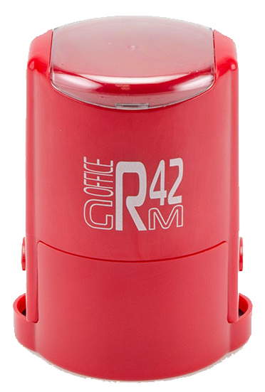 

Оснастка для печати GRM R42 Office in box. Диаметр поля: 42 мм. Цвет корпуса: красный., R42 Office