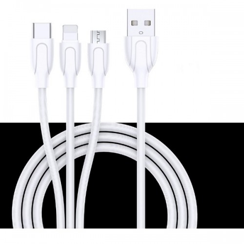 

Кабель JOYROOM Yue 3 in 1 Lightning + USB Type-C + micro USB S-M355 1,2 м white