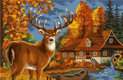фото Набор для рисования по номерам "лесной гость" (30x40 см) русская живопись
