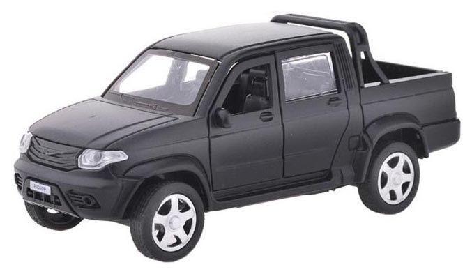 

игрушечная машинка металлическая инерционная UAZ Pickup, матовый черный, 12 см Технопарк