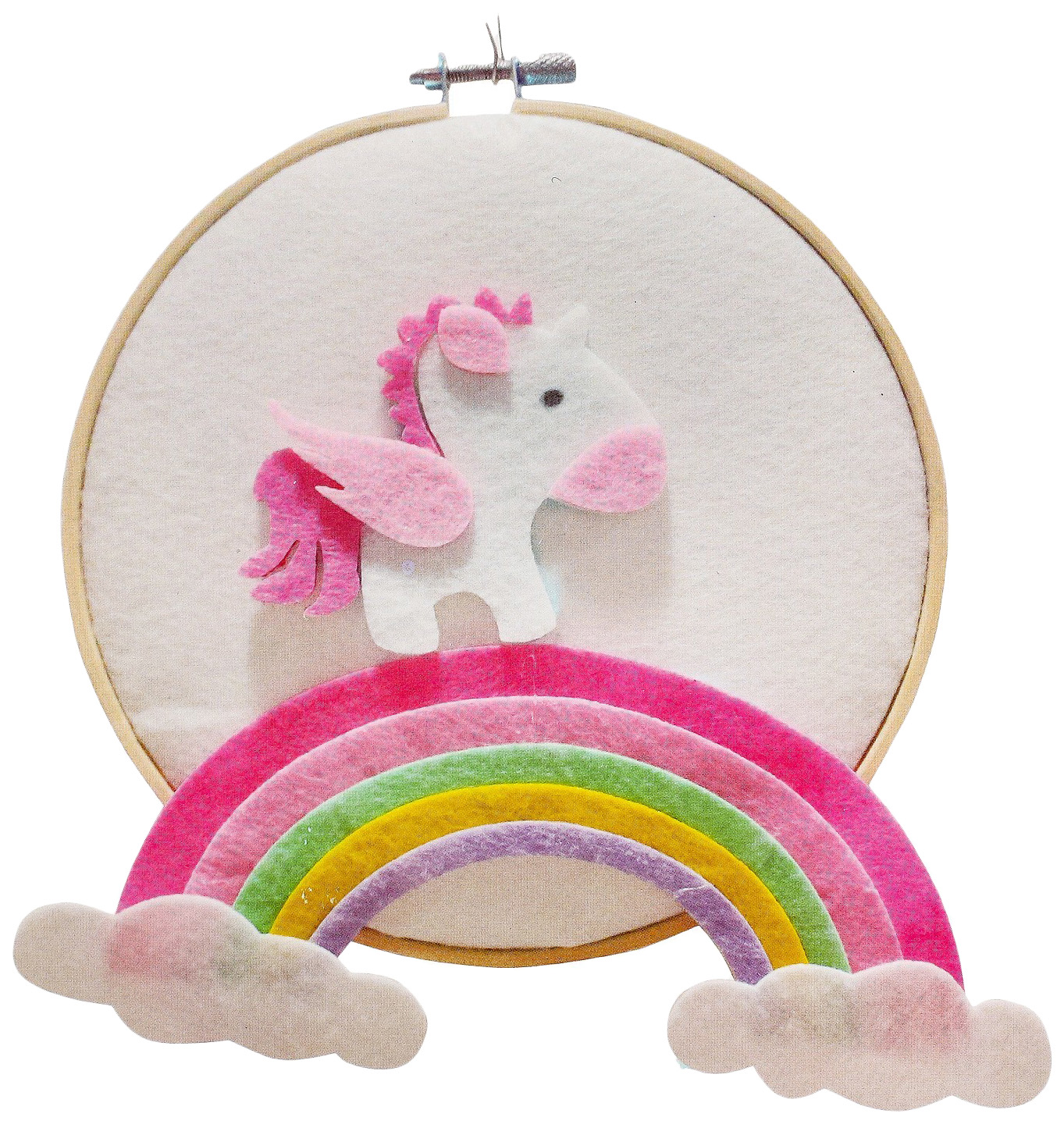 фото Аппликация из тестильных деталей на пяльцах пони на радуге школа талантов
