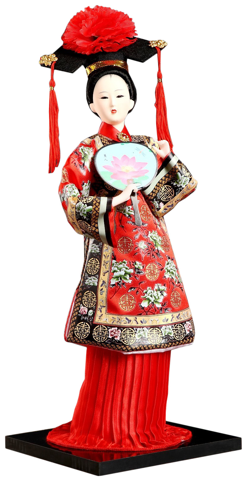 фото Кукла коллекционная "китаянка в национальном платье с опахалом" 32х12,5х12,5 см sima-land