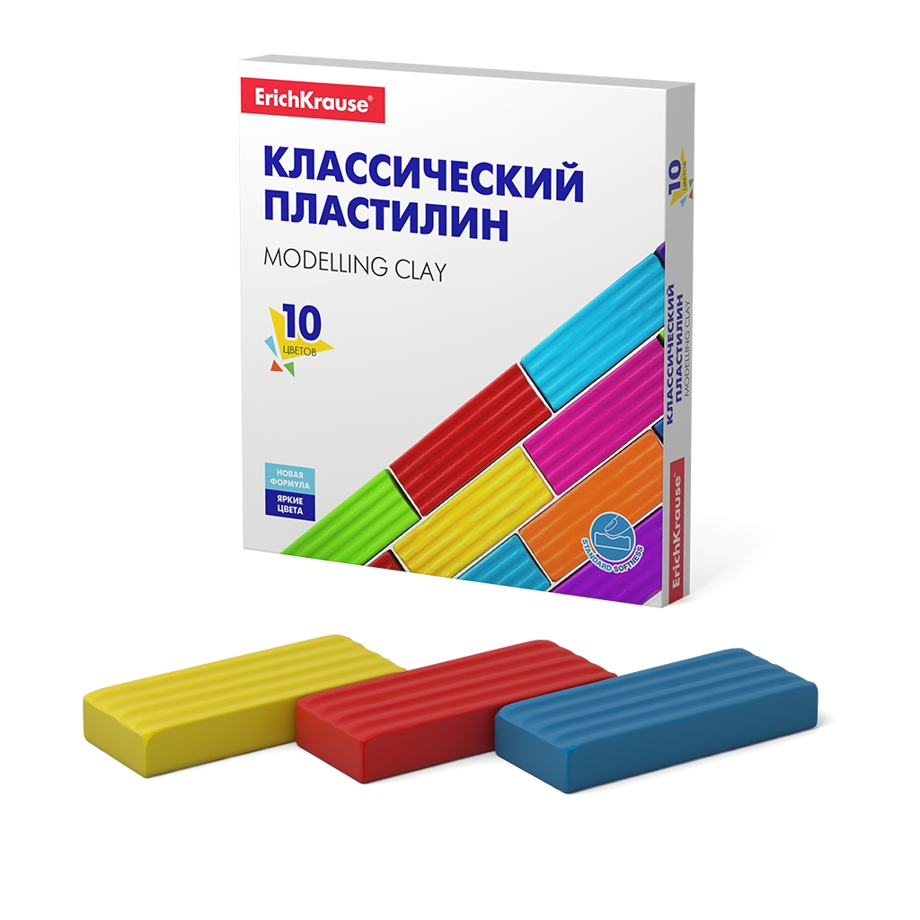 фото Классический пластилин erichkrause® basic 10 цветов, 160г (коробка)