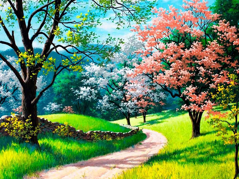 

Алмазная вышивка Алмазное Хобби Цветущая весна, 40x50 см, Цветущая весна