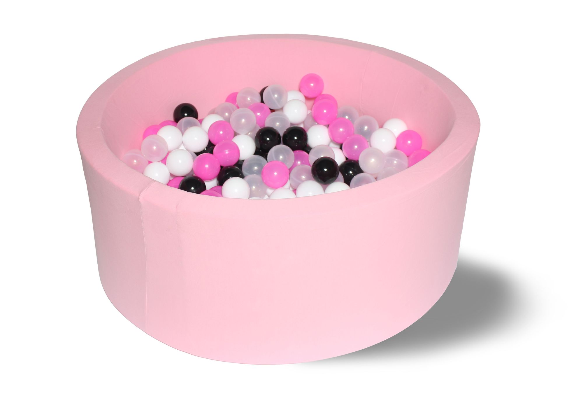 фото Сухой бассейн розовая пантера 40см с 200 шарами: розов, бел, черный, прозрачный hotenok