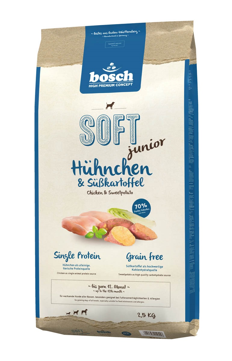 

Мягкий корм для щенков Bosch Soft Junior, курица и батат, 2,5кг, Soft Junior