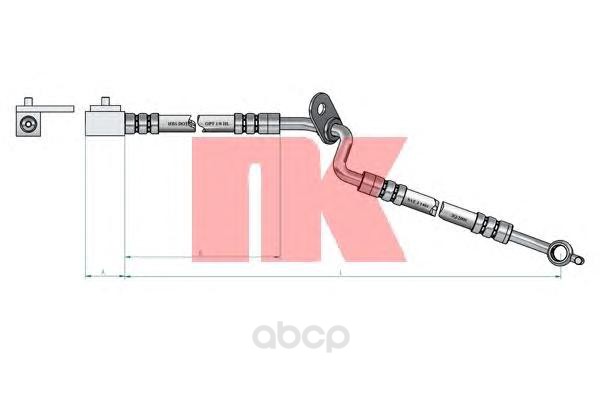 фото Шланг тормозной системы nk 853257 передний левый