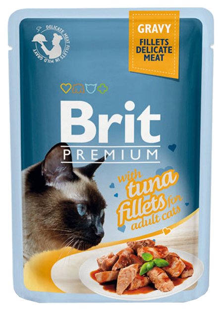 фото Влажный корм для кошек brit premium, тунец, 24шт, 85г