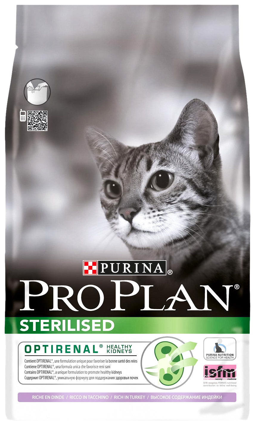 фото Сухой корм для кошек pro plan sterilised optirenal, индейка, курица, 3кг