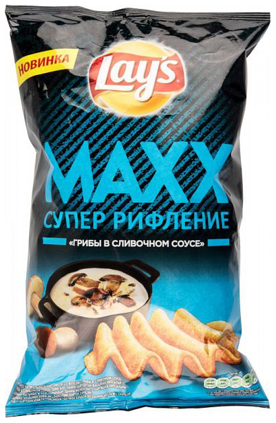 

Чипсы Lay's супер рифление maxx грибы в сливочном соусе 145 г