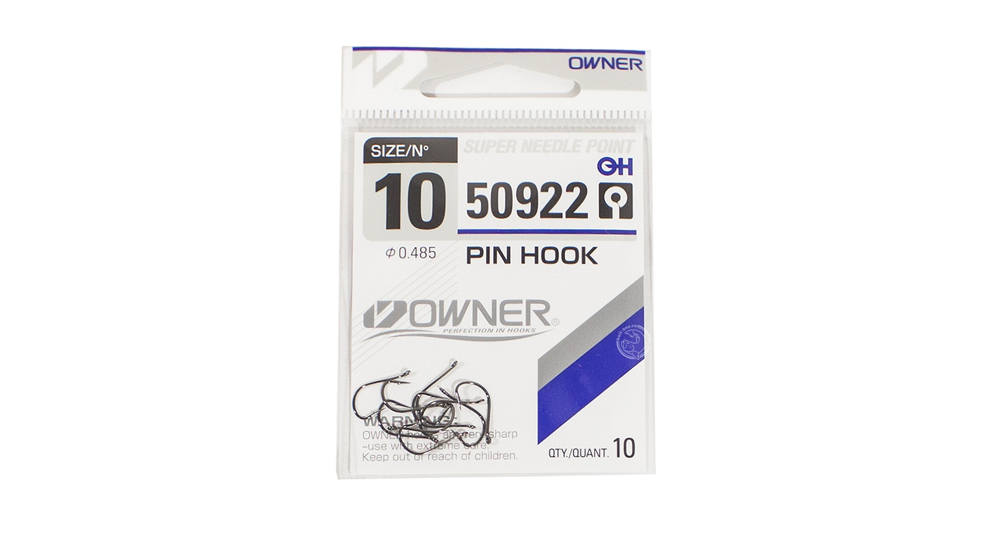 Рыболовные крючки Owner 50922 Pin Hook №10, 10 шт.