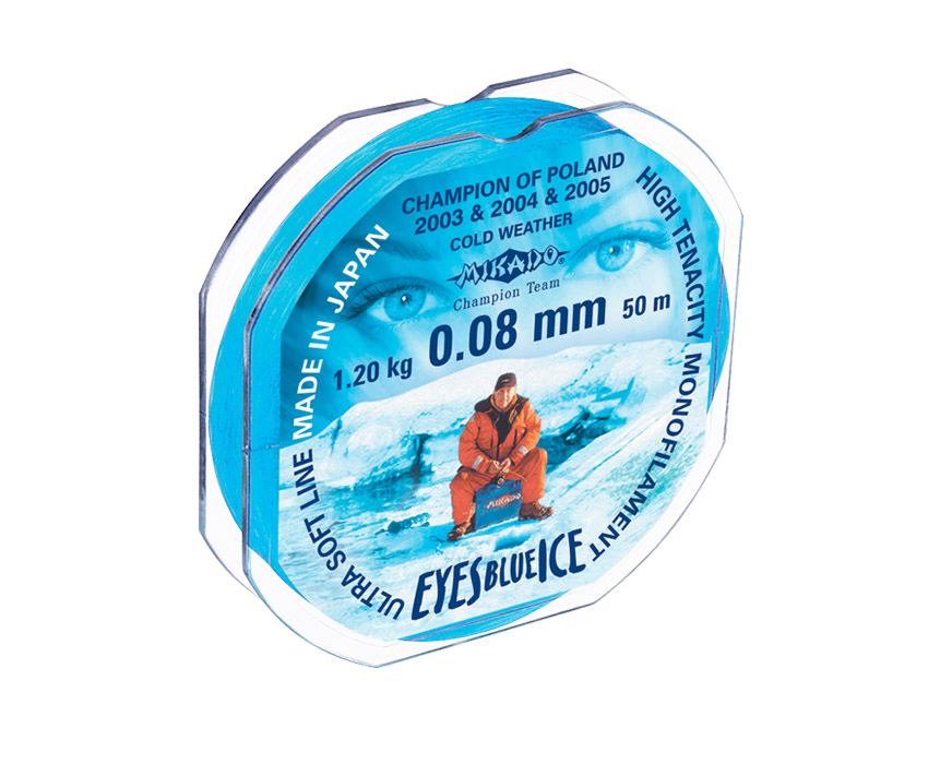 Леска монофильная Mikado Eyes Blue Ice 0,08 мм, 50 м, 1,2 кг, blue