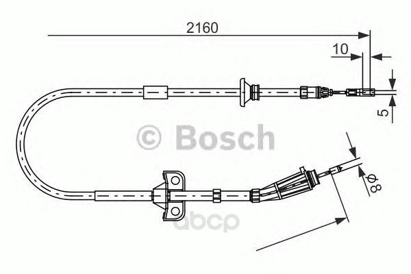 фото Трос cтояночного тормоза bosch 1987482284 левый