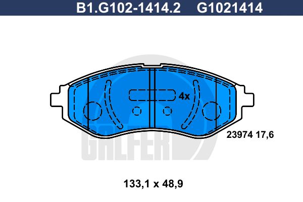 

Тормозные колодки GALFER дисковые B1G10214142