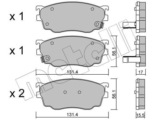 

Комплект тормозных дисковых колодок METELLI 22-0301-0