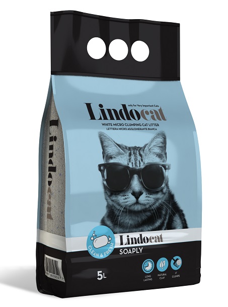 фото Комкующийся наполнитель для кошек lindocat бентонитовый, аромат мыла, 4.43 кг, 5 л