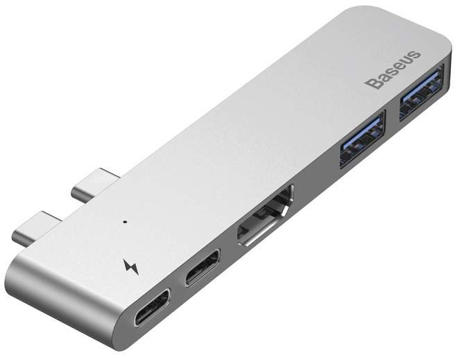 

USB-концентратор Baseus Thunderbolt C+ Dual Type-C to USB3,0/HDMI/Type-C для MacBook Pro, Dual Type-C to USB3,0/HDMI/Type-C