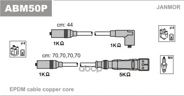 

Комплект проводов зажигания JANMOR ABM50P