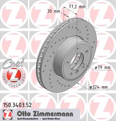 фото Тормозной диск zimmermann 150.3403.52