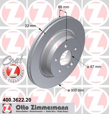 фото Тормозной диск zimmermann 400.3622.20