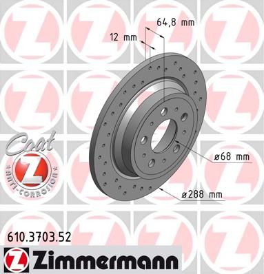 

Тормозной диск ZIMMERMANN 610.3703.52