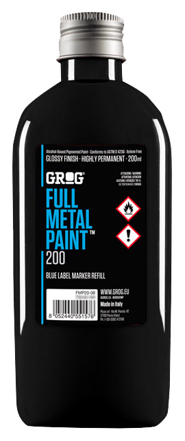 фото Заправки для маркеров grog full metal paint death black 200 мл