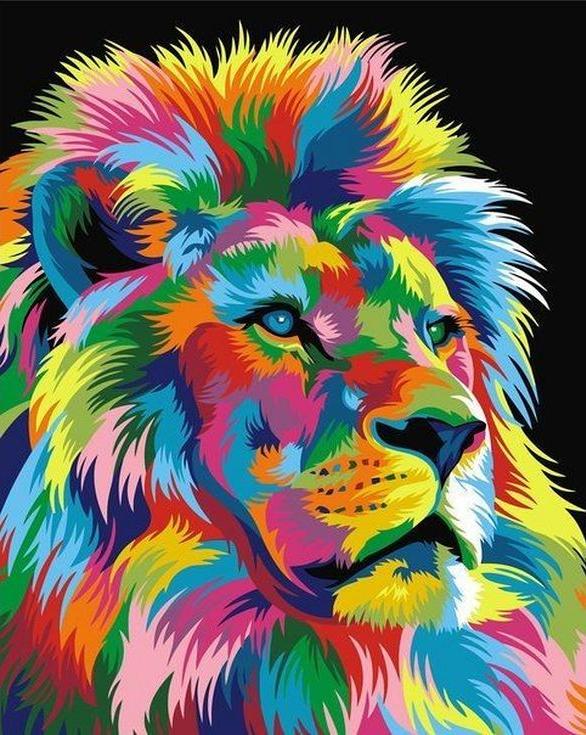 

Картина по номерам Paintboy Королевский радужный лев, 40x50 см, Королевский радужный лев