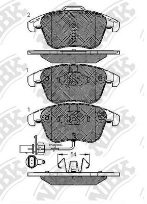 Комплект тормозных колодок NiBK PN0398W