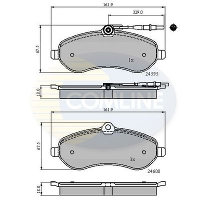 

Комплект тормозных колодок, дисковый тормоз COMLINE CBP11621