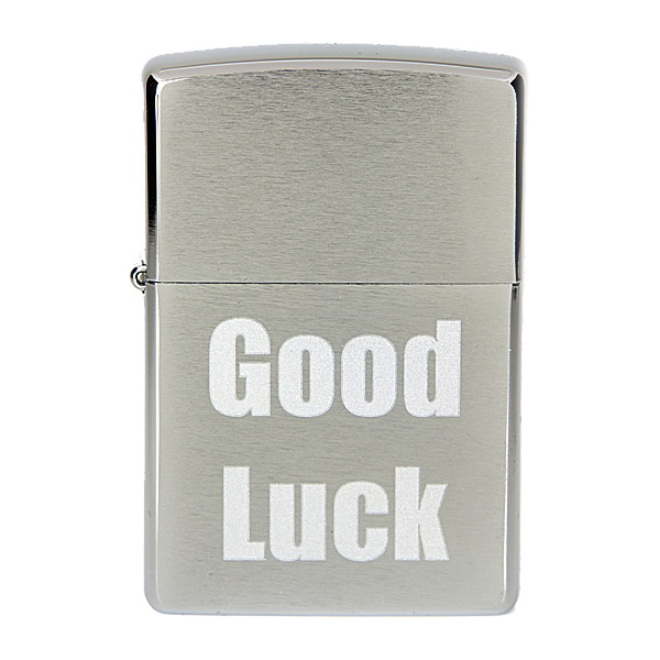 фото Бензиновая зажигалка zippo №200 good luck brushed chrome