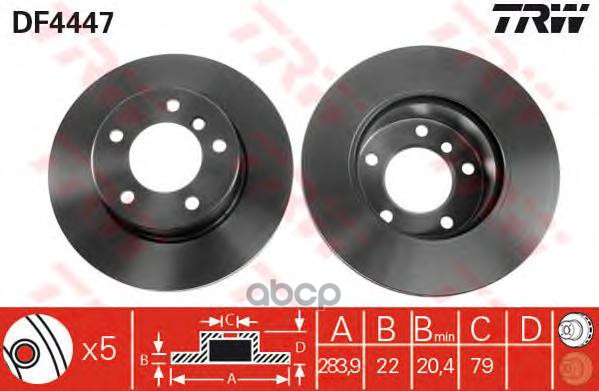 фото Тормозной диск trw/lucas df4447