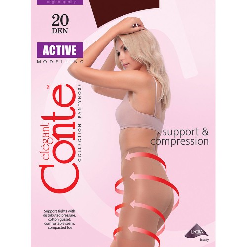 

Колготки женские Conte ACTIVE 20 черные 2 (S), Черный, ACTIVE 20