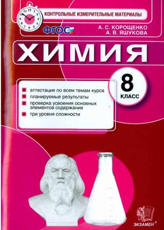 

Контрольные измерительные материалы, Химия, 8 класс, ФГОС