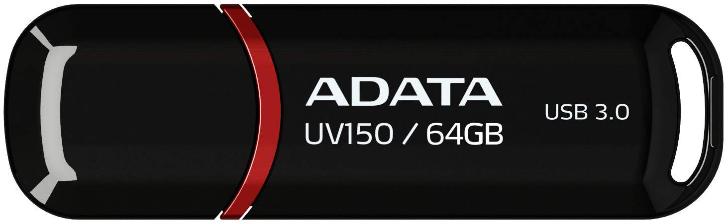 фото Флешка adata uv150 64гб black (auv150-64g-rbk)