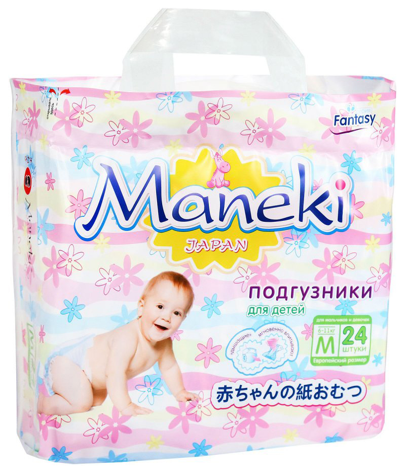 фото Подгузники maneki fantasy m (6-11 кг), 24 шт.