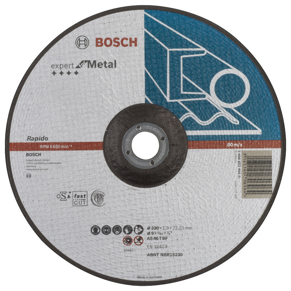 фото Диск отрезной абразивный bosch metal 230x1,9мм вогнутый 2608603404